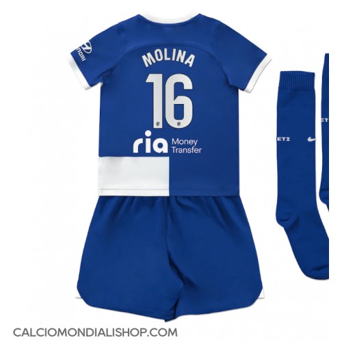 Maglie da calcio Atletico Madrid Nahuel Molina #16 Seconda Maglia Bambino 2023-24 Manica Corta (+ Pantaloni corti)